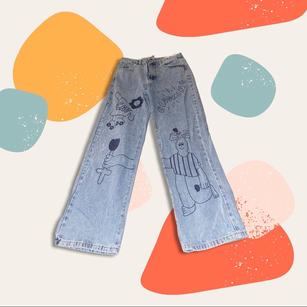 graphic baggy jeans